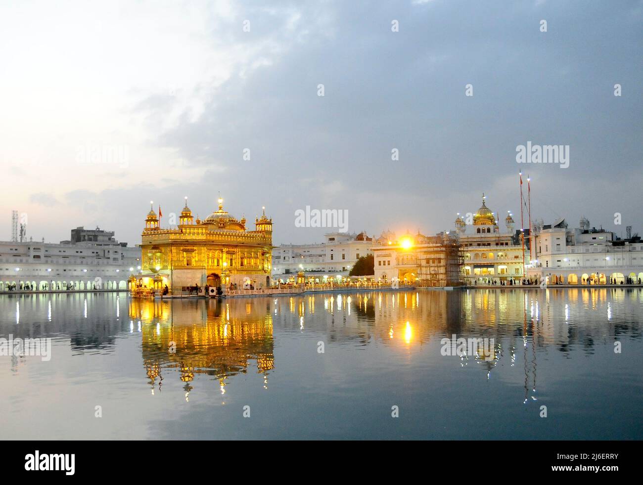 The golden temple of Sikh religion at sunset in Amritsar, Punjab, India  Stock Photo - Alamy