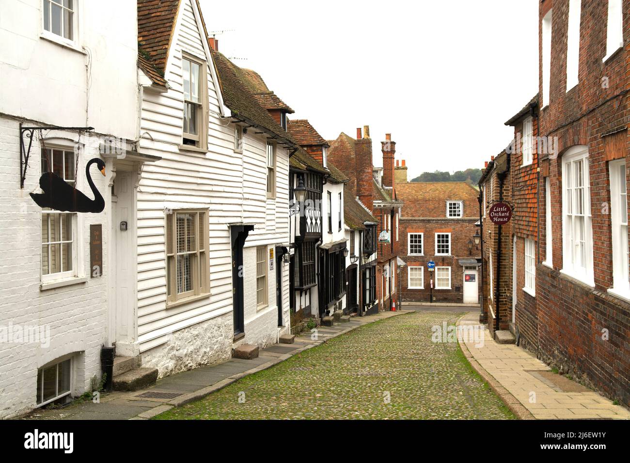 View of a typical street in the little Sussex town of Rye (UK) Stock Photo