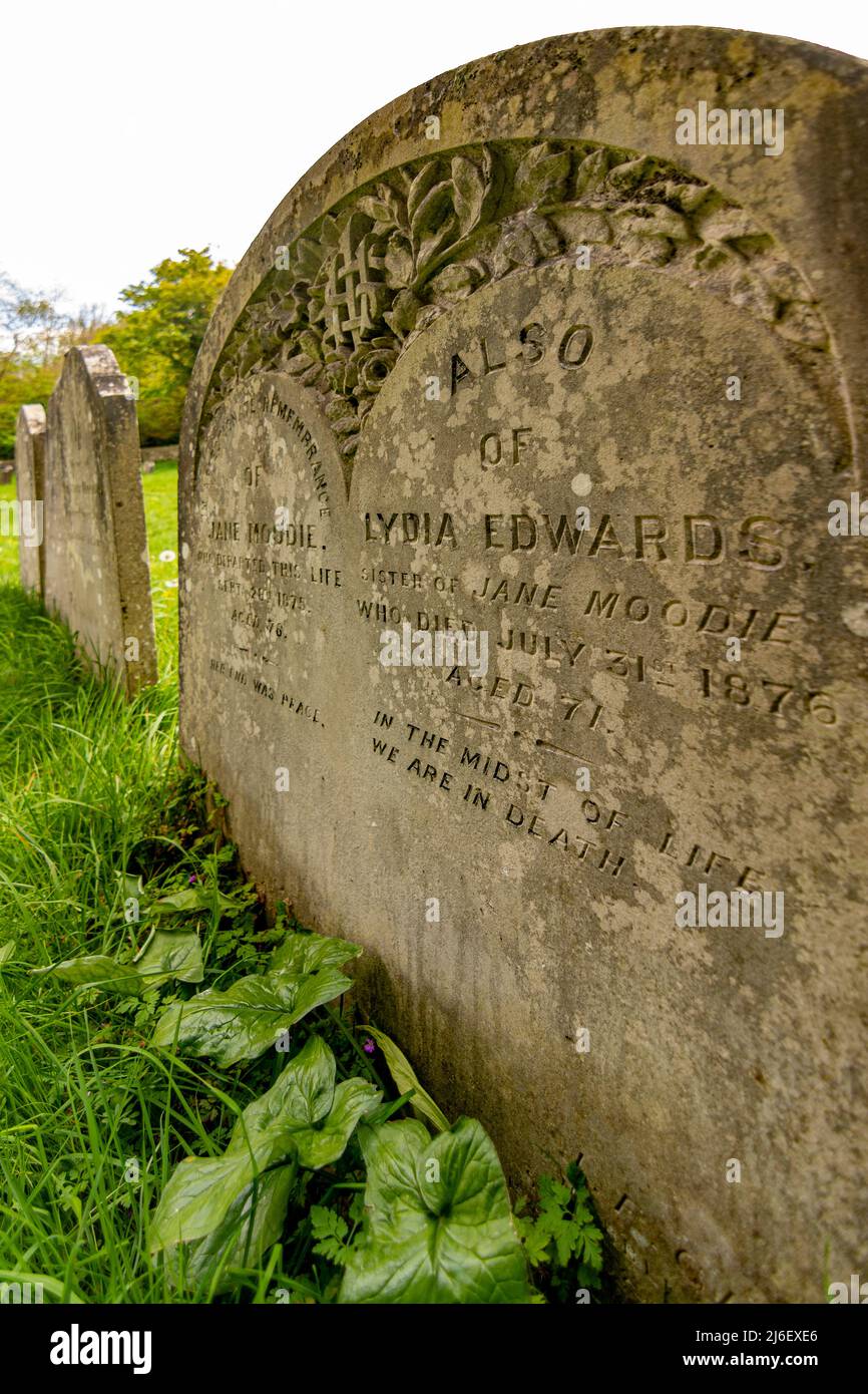 A 'Double Headed' Headstone dating back to the 19th Century. Stock Photo