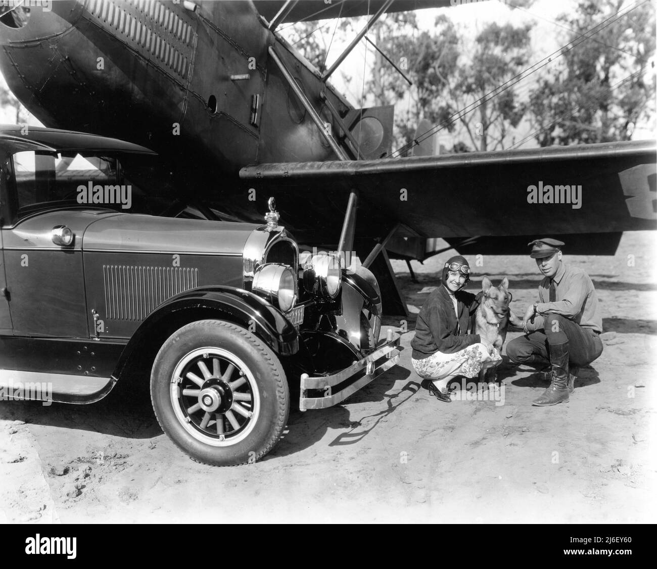 Silent Movie Actress HAZEL KEENER at Military Airfield in California