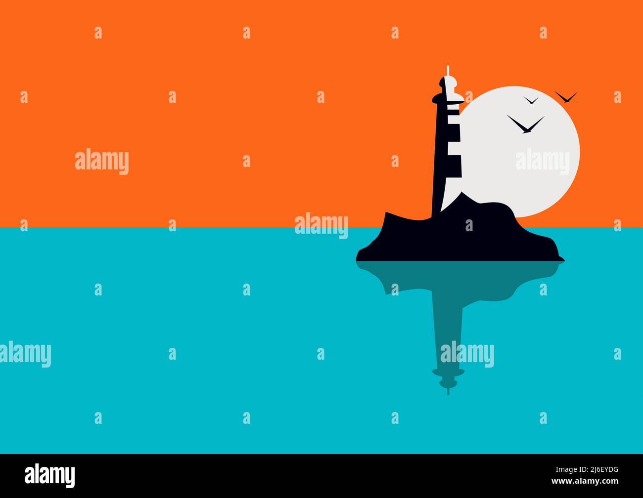 Rock ocean shore sunset Stock Vector Images - Alamy