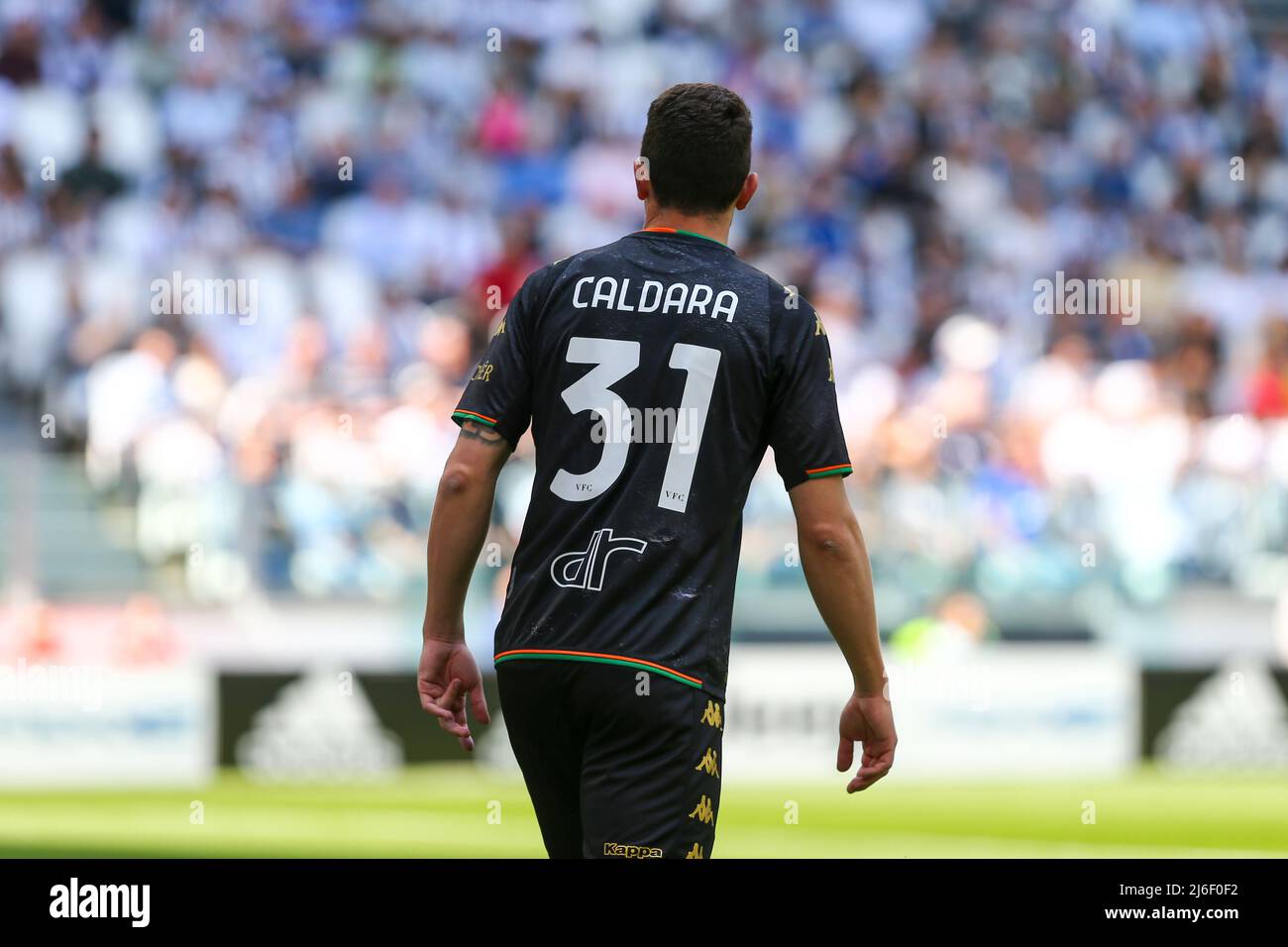 TURIN, Italy. 01st May, 2022. Mattia Caldara of Venezia FC during the match between Juventus FC and Venezia FC on May 01, 2022 at Allianz Stadium in Turin, Italy. Credit: Massimiliano Ferraro/Medialys Images/Alamy Live News Stock Photo