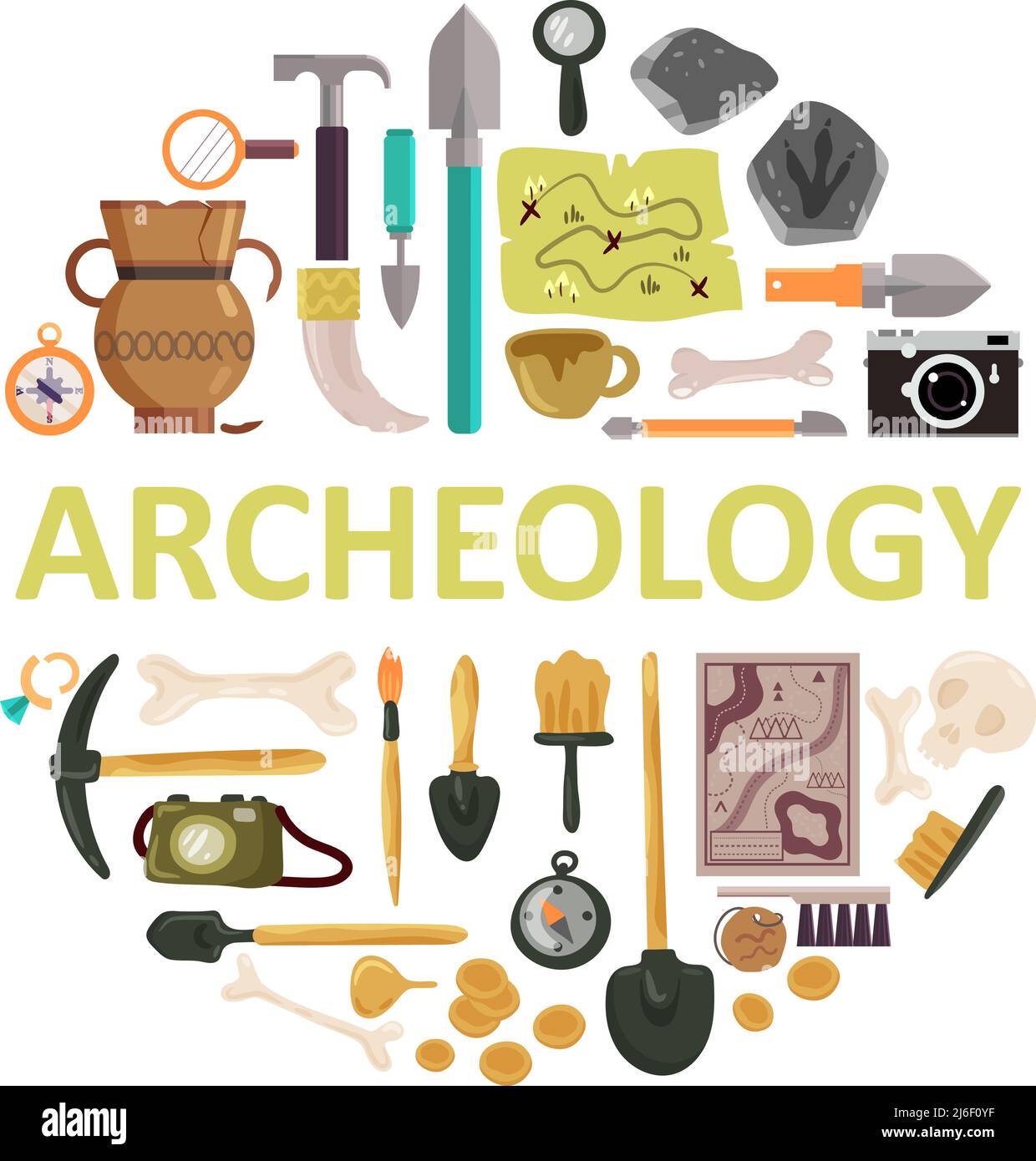Archaeology icon set vector isolated illustration Stock Vector Image ...