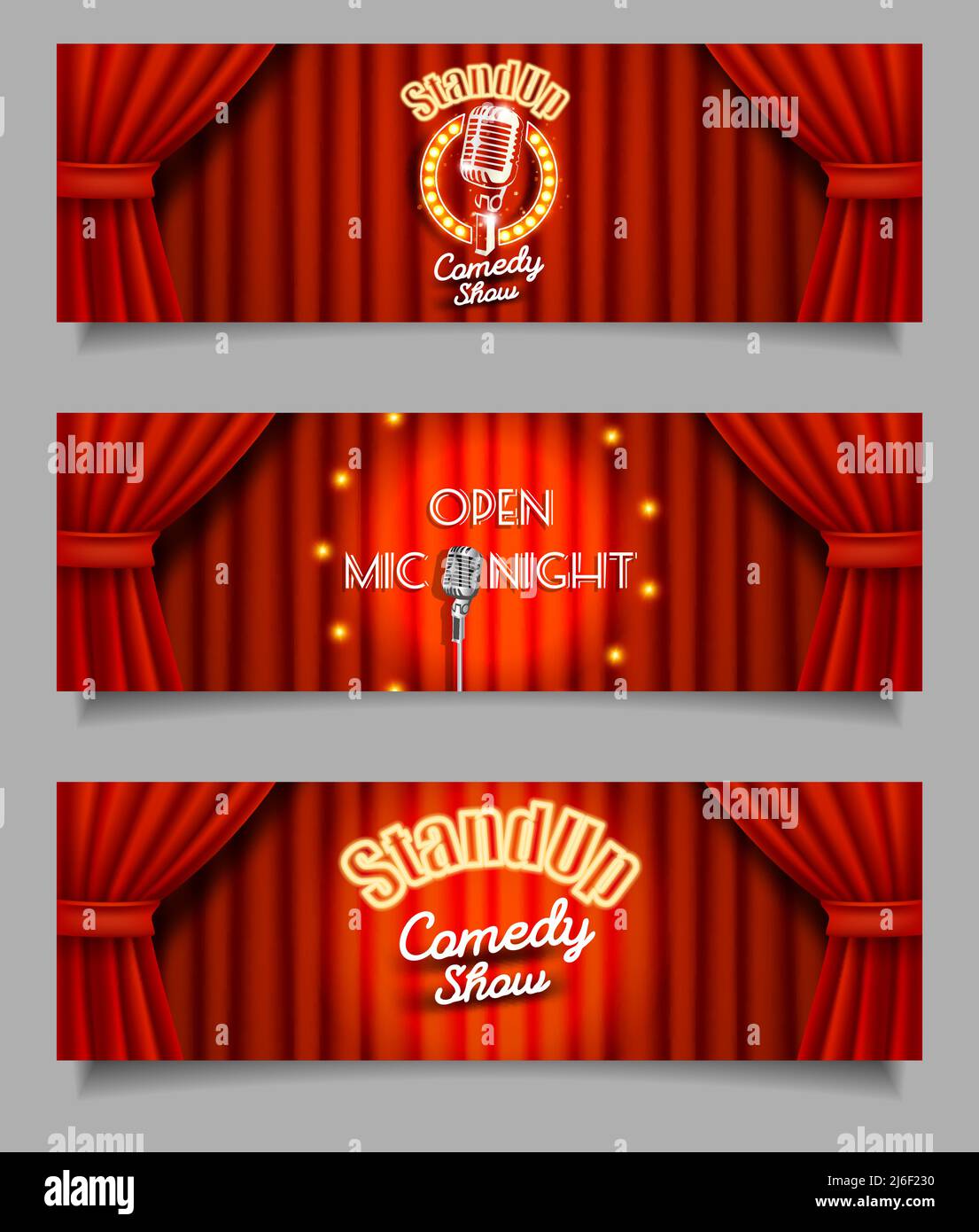Vector Stand-up comedy show open mic night banners Stock Vector Image & Art  - Alamy