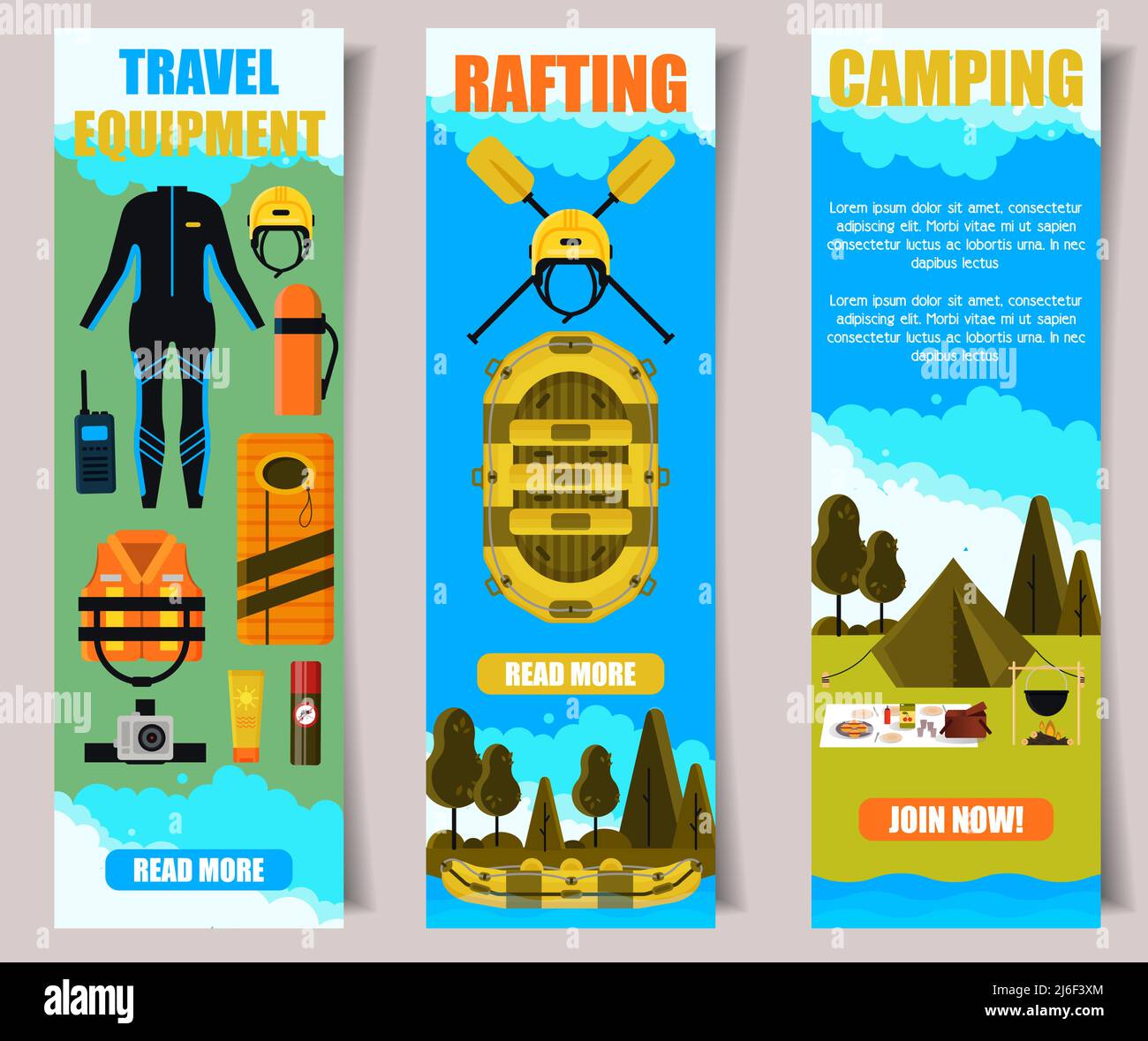 Travel vector banner web template set Stock Vector