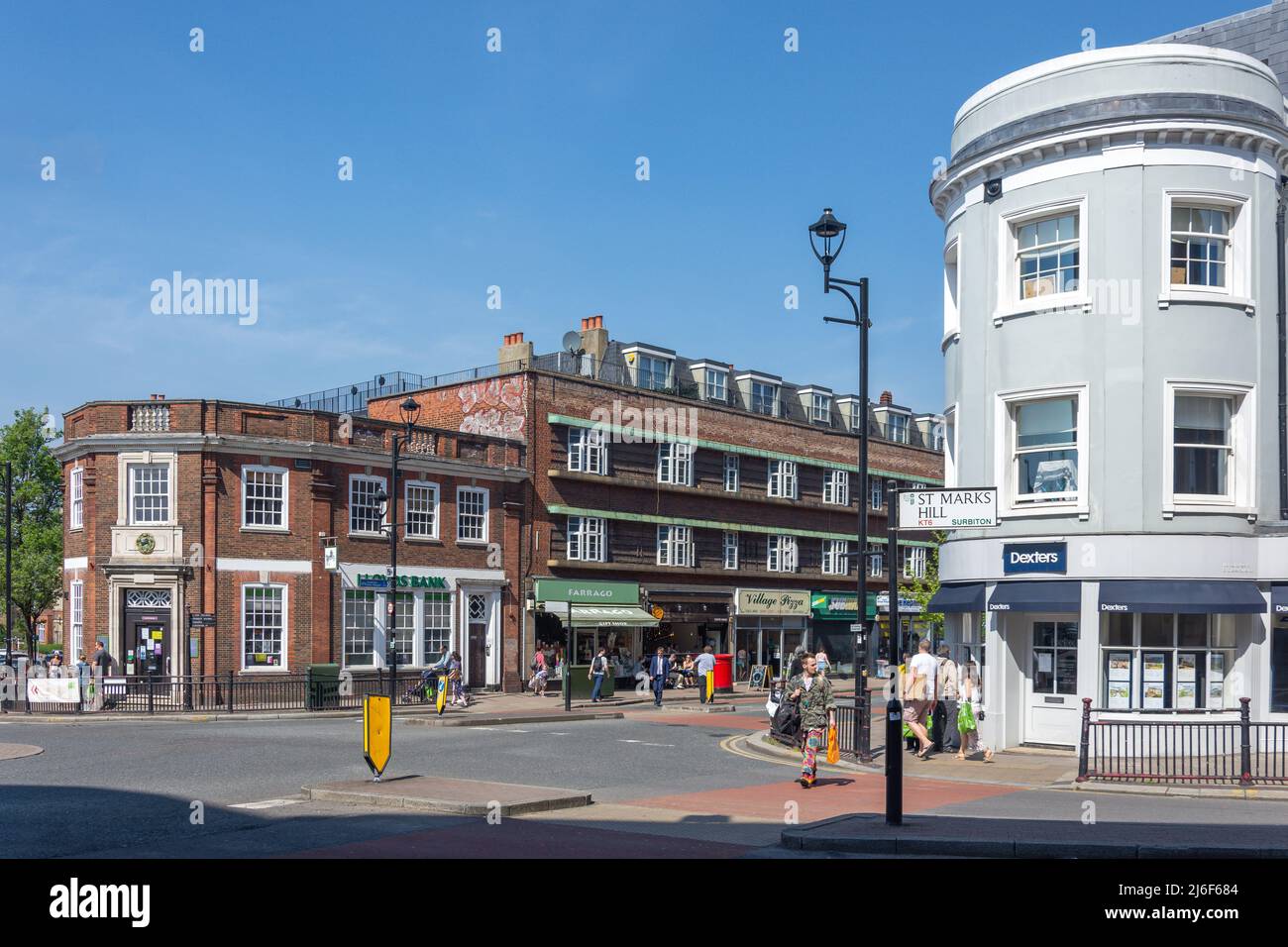 Shops cafe traffic downtown claremont road surbiton supermarkets hires