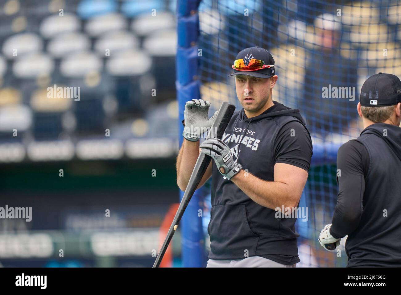 New York Yankees' Joey Gallo bats during the first inning of a spring  training baseball game against the Philadelphia Phillies, Monday, March 21,  2022, in Tampa, Fla. (AP Photo/Lynne Sladky Stock Photo 