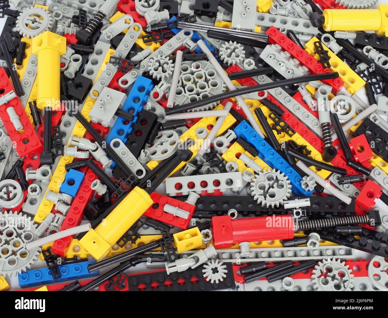 Lots of various Lego Technic parts issued between the years 1977 to 1999.  Red, grey, yellow, black, & red, coloured bricks, cogs, gears, axles Stock  Photo - Alamy