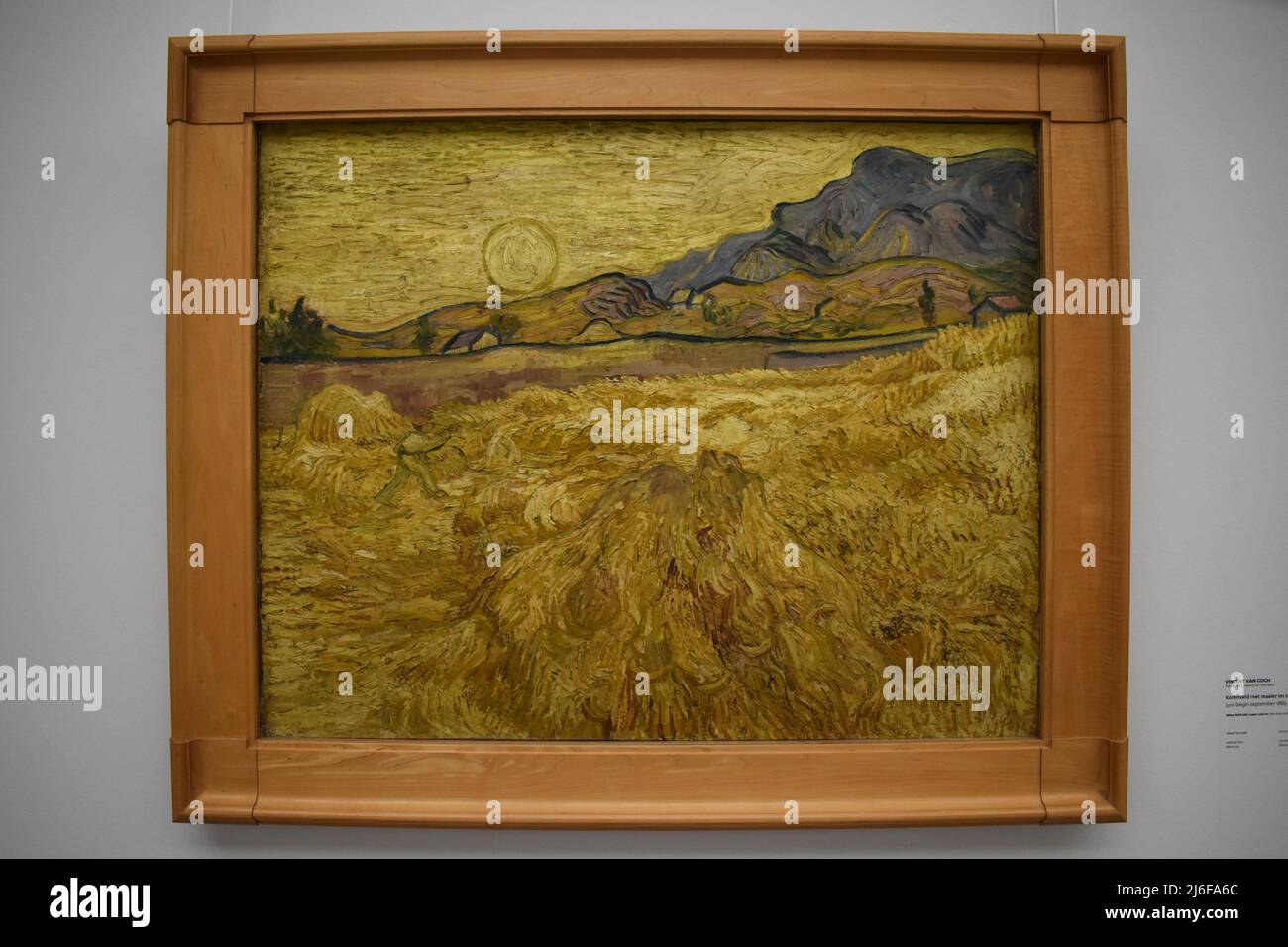 Vincent van Gogh. Wheat field with reaper and sun. 1889. Kröller-Müller Museum. Stock Photo