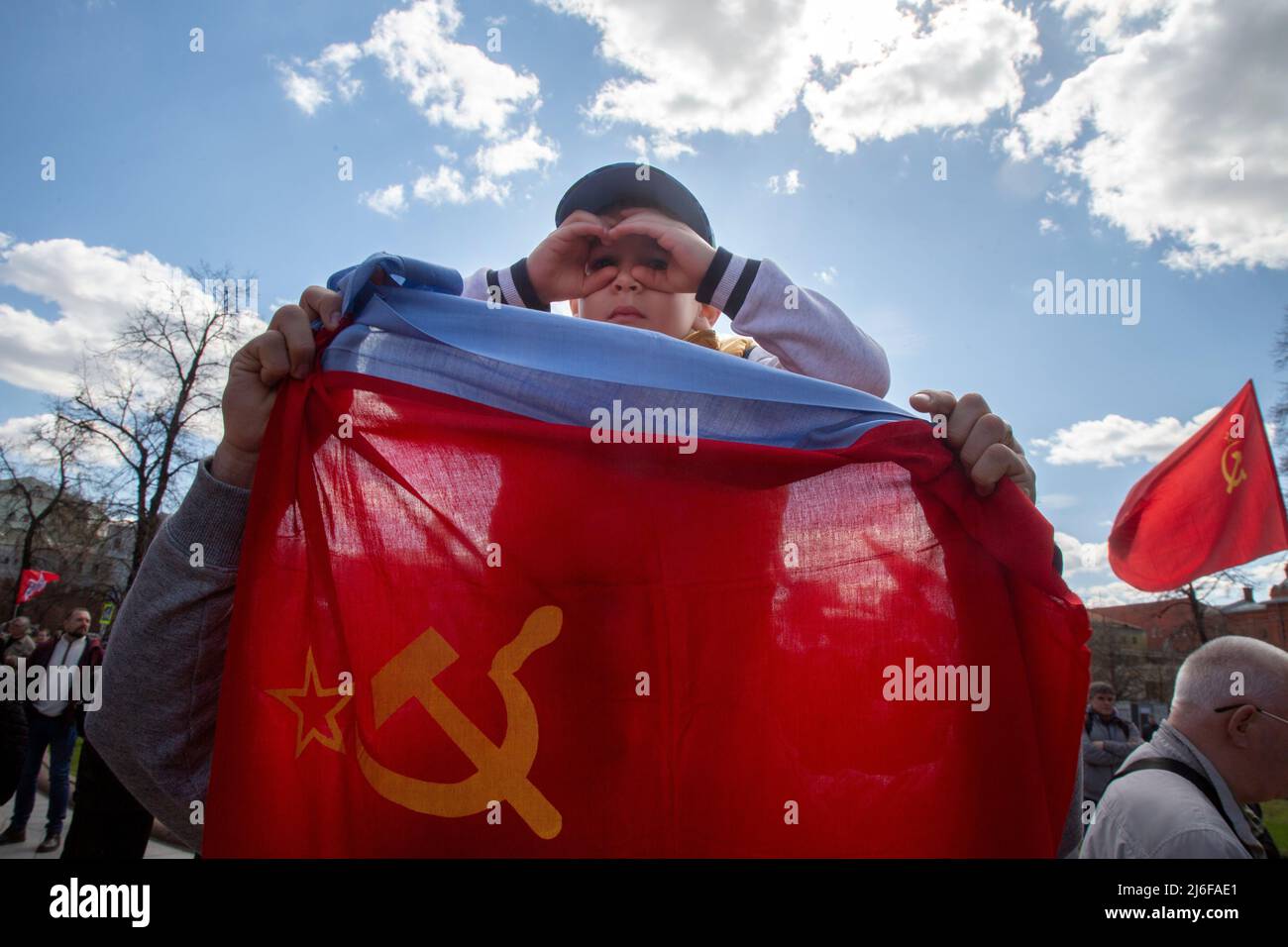 Moscow, Russia. 1st May, 2022. People take part of a rally of the ...