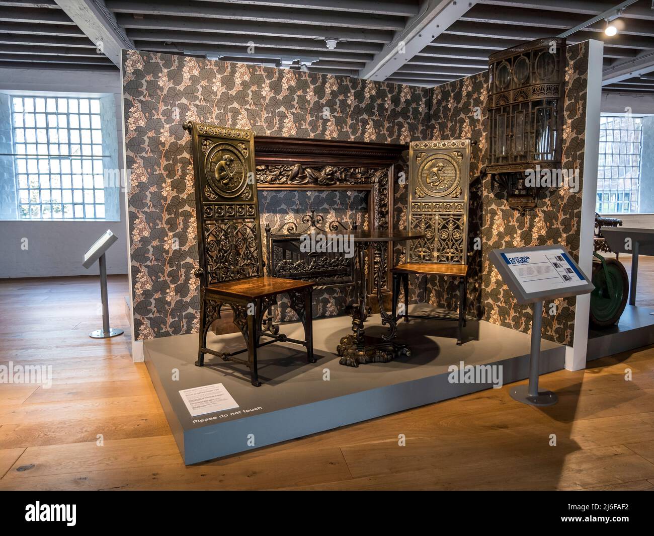 Colourful interior display of iron products manufactured during the ...