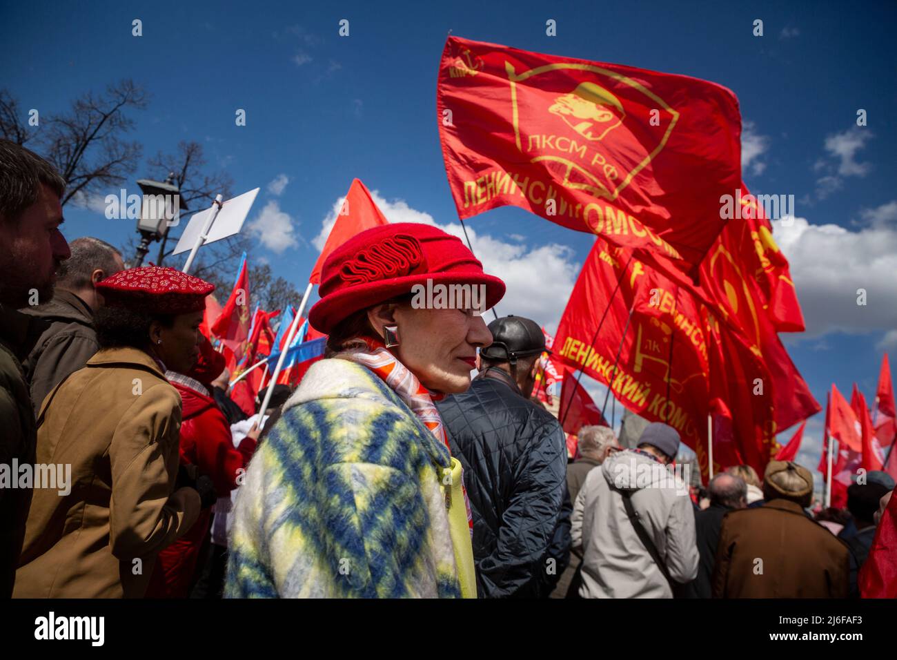 Moscow, Russia. 1st May, 2022. People take part of a rally of the ...
