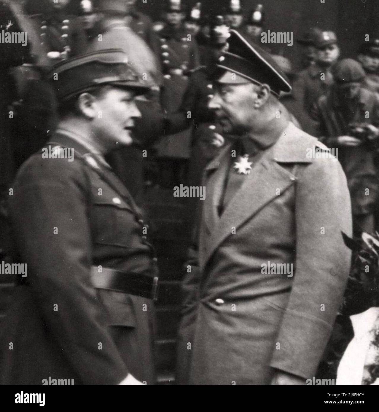 HERMANN GOERING at left with Heinrich Himmler in an undated photo Stock Photo