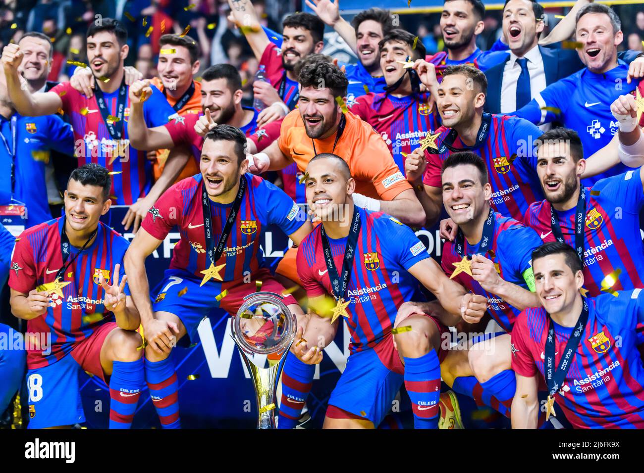 RIGA, LATVIA. 1st May 2022. UEFA FUTSAL CHAMPIONS LEAGUE 2022 final game  between. FC Barcelona Futsal and Sporting CP Credit: Gints Ivuskans/Alamy  Live News Stock Photo - Alamy