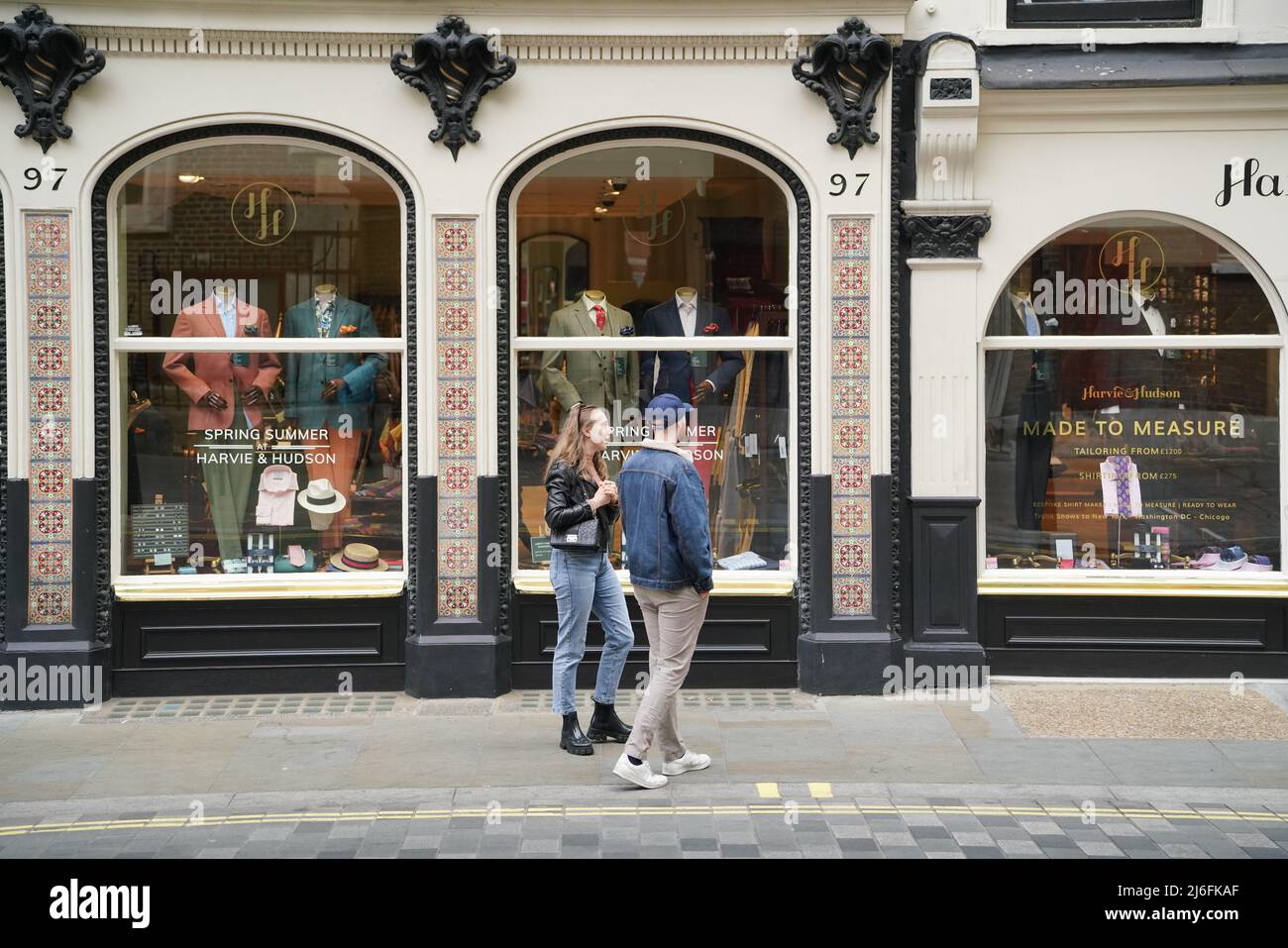 Men's Clothes Shop on Jermyn Street, St James's, London, England Stock