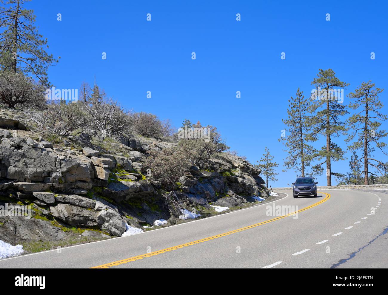 Arriving at the iconic Yosemite Valley on scenic highway 41 (US