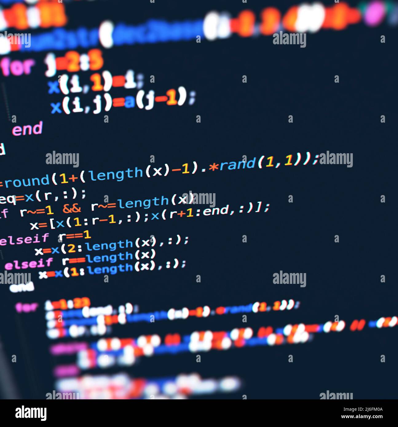 A computer screen showing program code Stock Photo