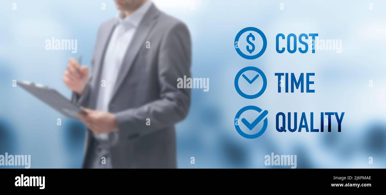 Business project management cost, quality and time Stock Photo Alamy
