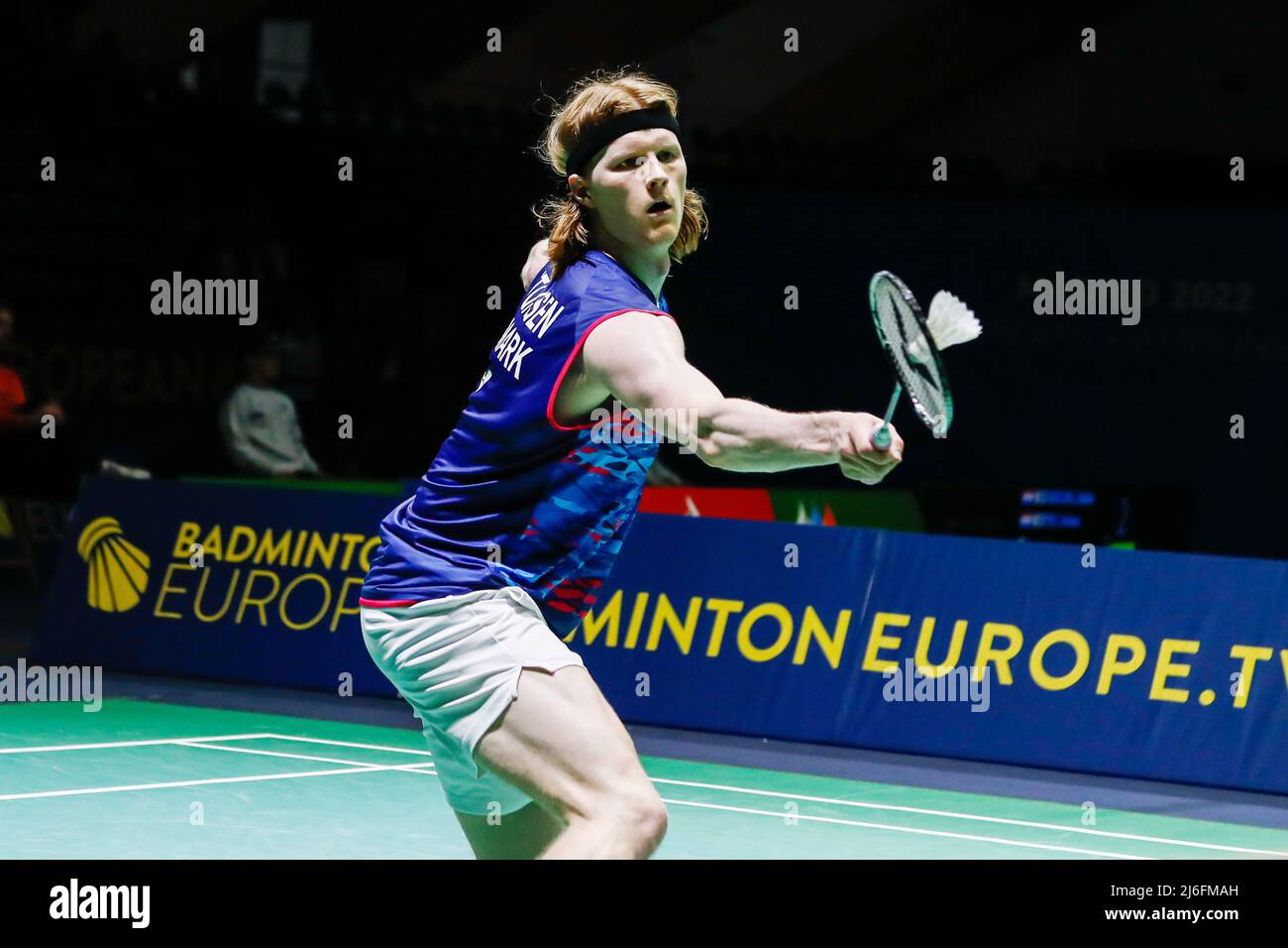Anders Antonsen from Denmark, Semi final during the European Badminton Championships 2022 on April 29, 2022 at Gallur Sports Center in Madrid, Spain - Photo Irina R Hipolito/DPPI/LiveMedia Stock Photo