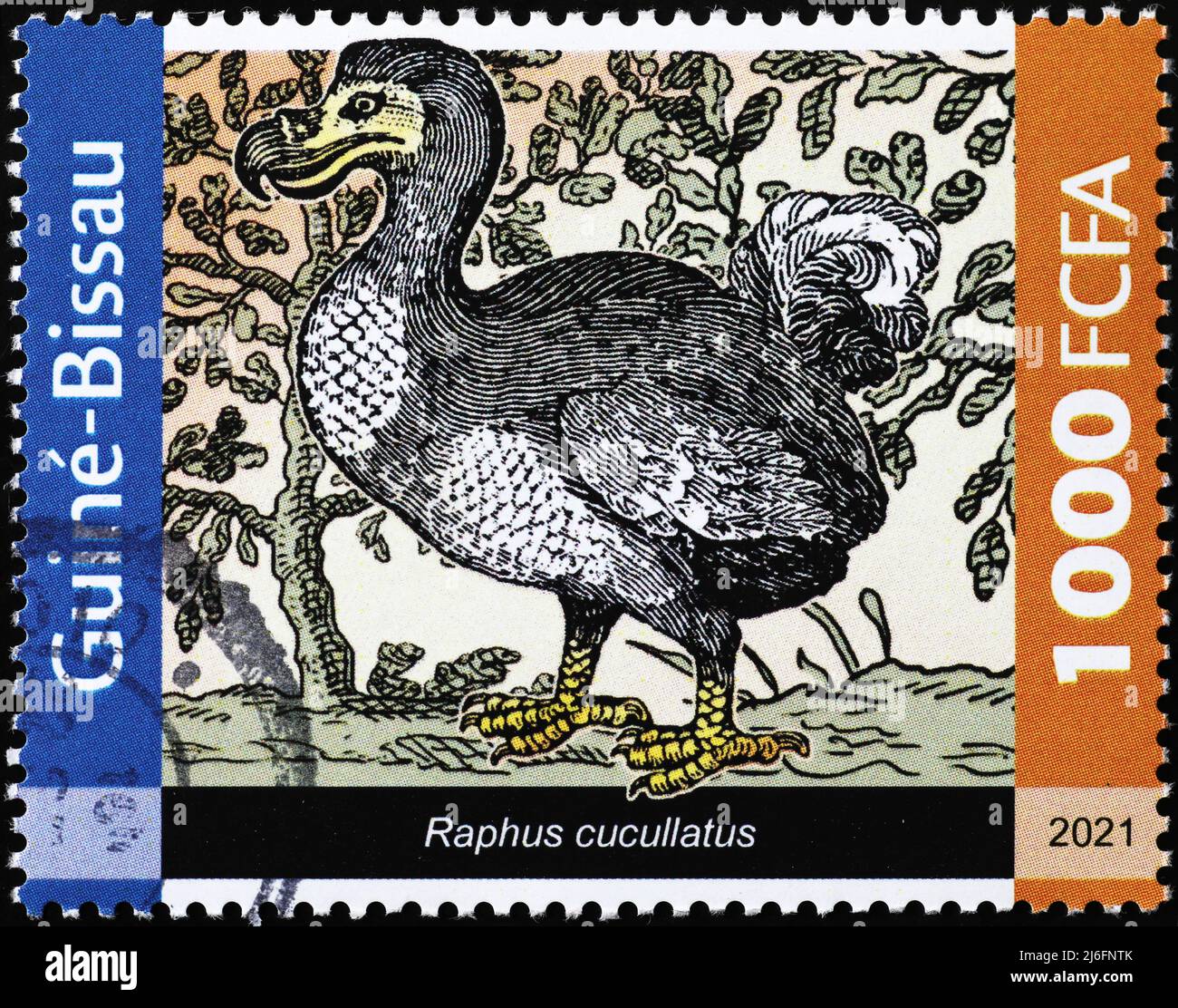 Dodo, extinct bird, on postage stamp Stock Photo
