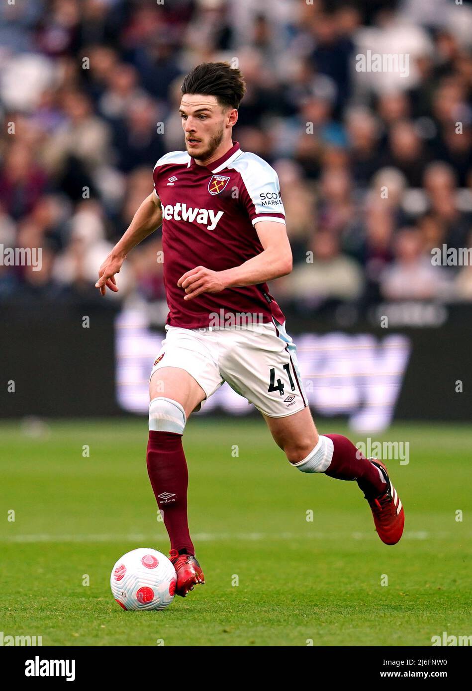 West Ham United's Declan Rice during the Premier League match at the ...