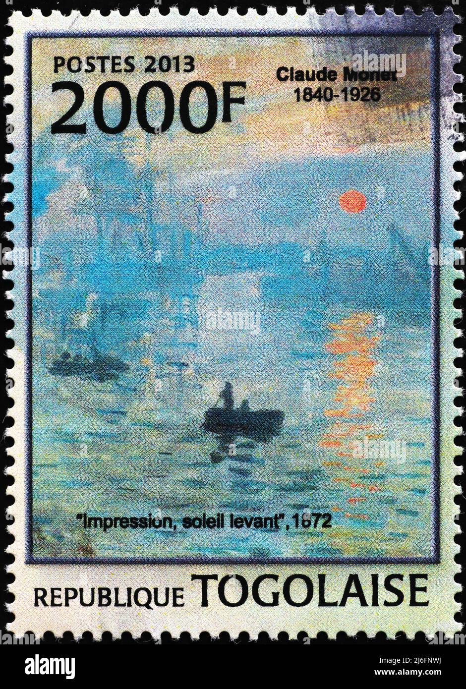 Famous painting by Claude Monet on postage stamp from Togo Stock Photo