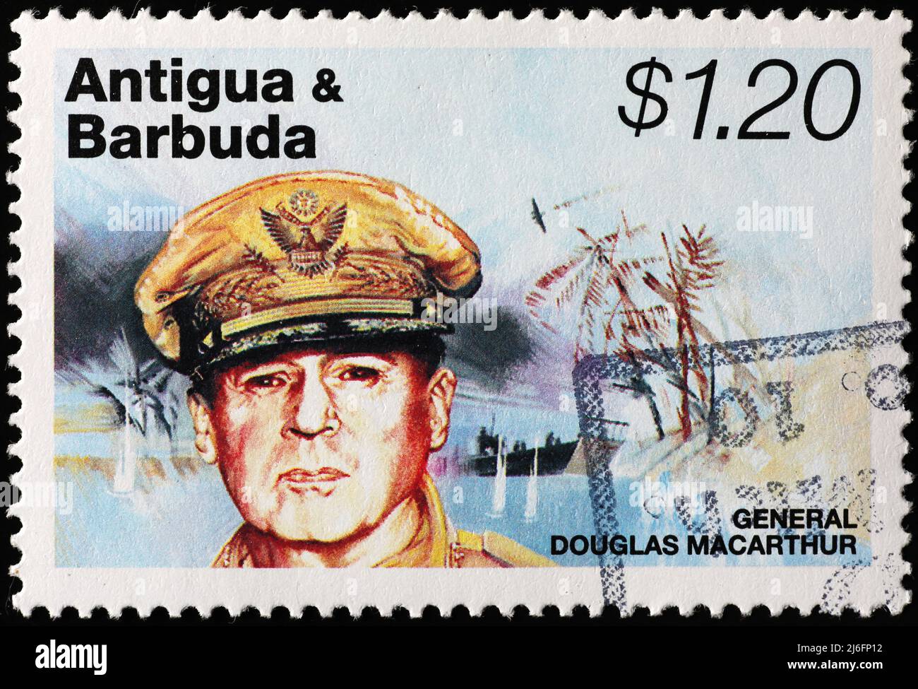 General Douglas MacArthur on postage stamp Stock Photo Alamy