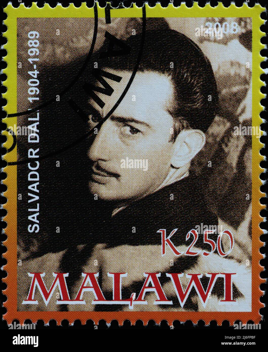 Picture of Salvador Dalì on postage stamp Stock Photo