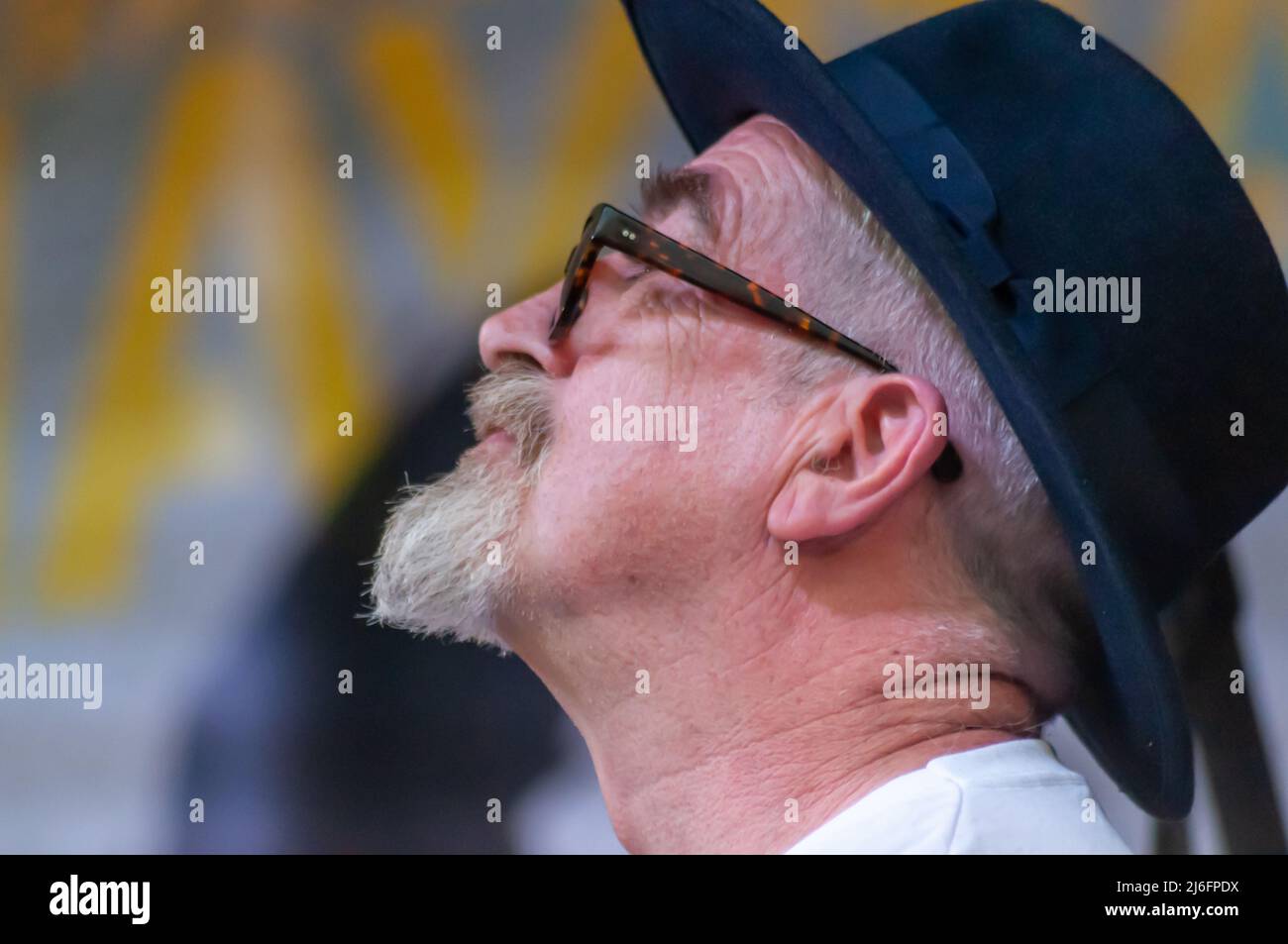 Glasgow, Scotland, UK. 1st May, 2022. The Bluebells perform at the Kelvingrove Bandstand  to celebrate the STUC May Day Festival. Credit: Skully/Alamy Live News Stock Photo