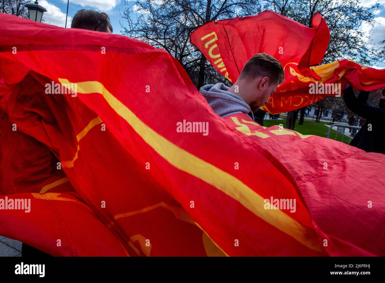 Moscow, Russia. 1st May, 2022. People take part of a rally of the ...