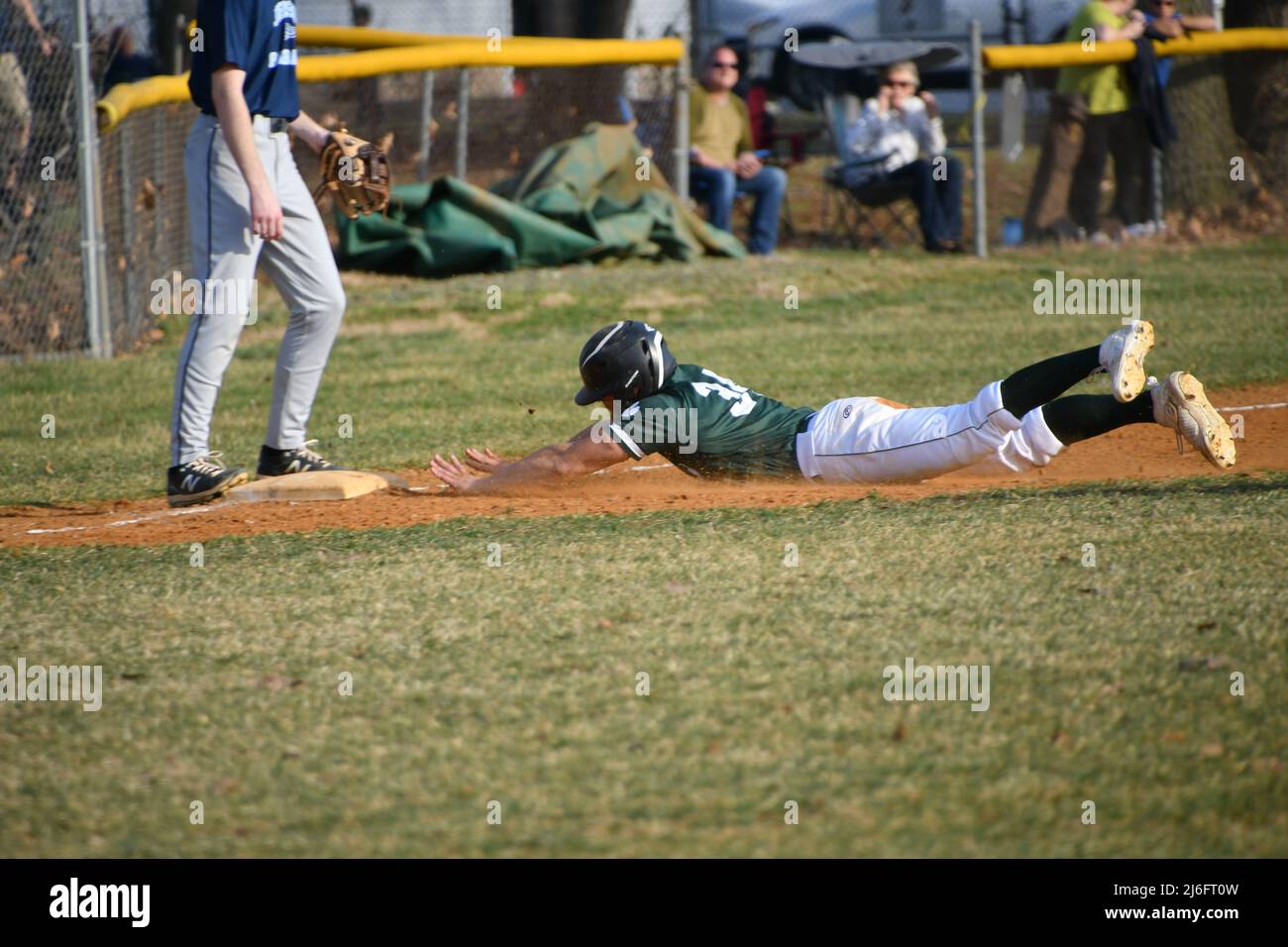 Baseball in Action Stock Photo