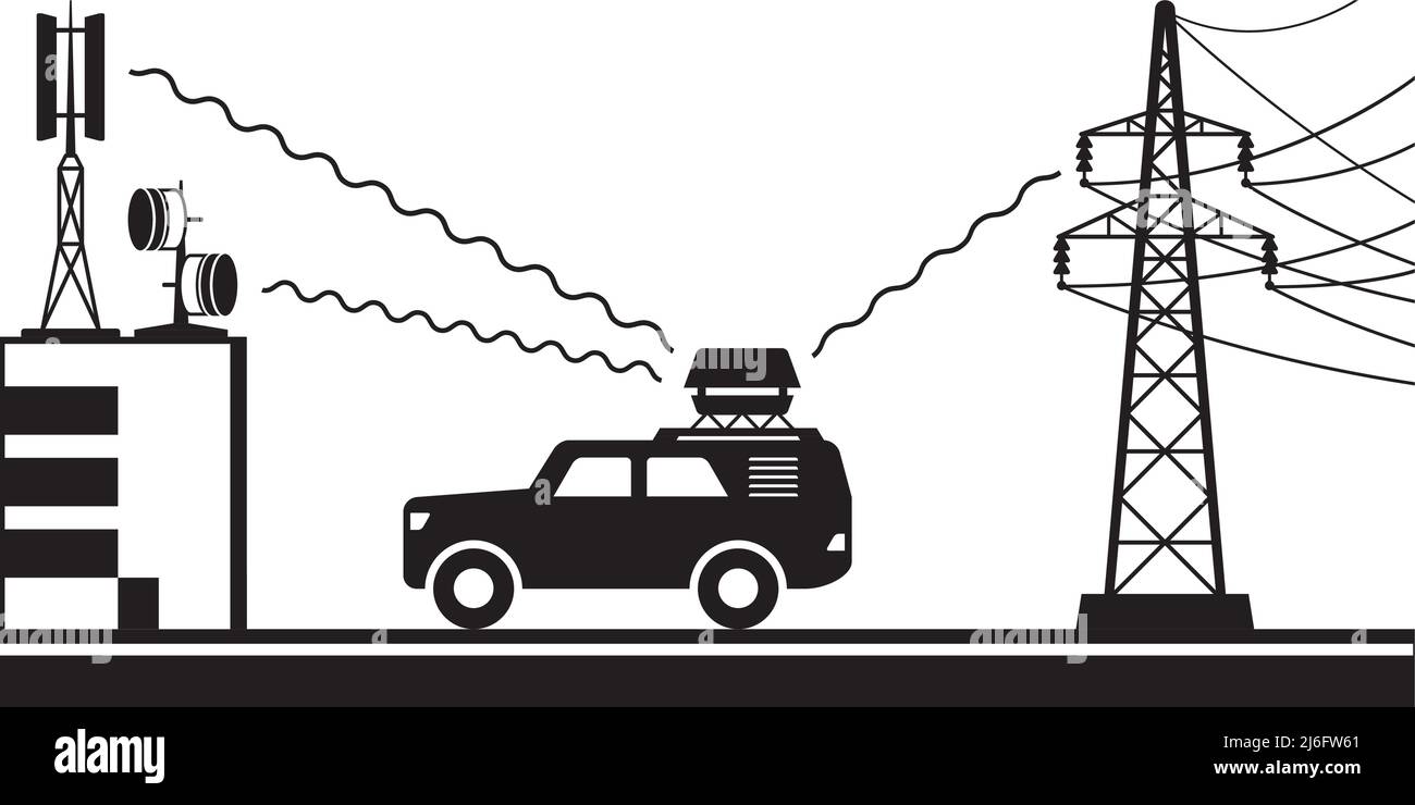 Radio frequency waves measurement vector illustration Stock Vector Image & Art Alamy