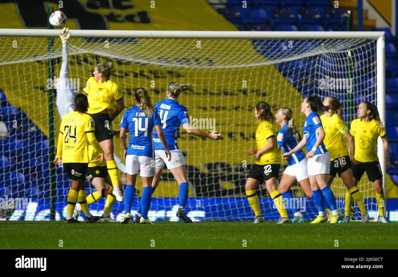 Chelsea Goalkeeper Ann Katrin Berger left Makes A Fingertip Save 