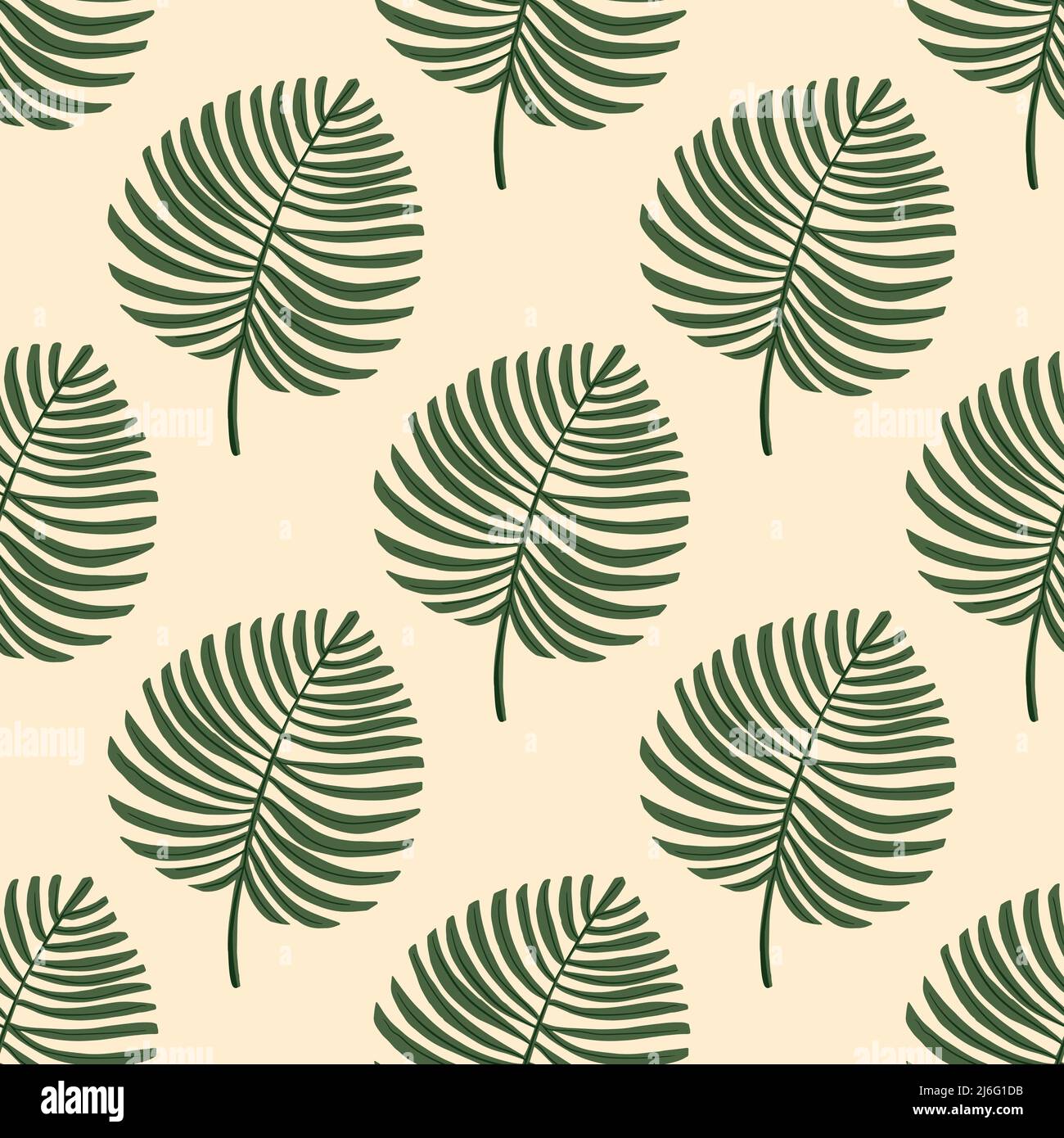 Tropical Leaves Hand drawn Vector Textile Seamless Pattern Design Stock ...