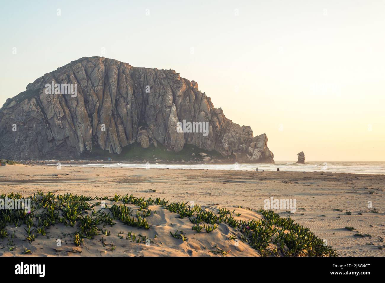 Coastal sunset from Morro Rock beach. Morro Bay, California, USA. Stock Photo