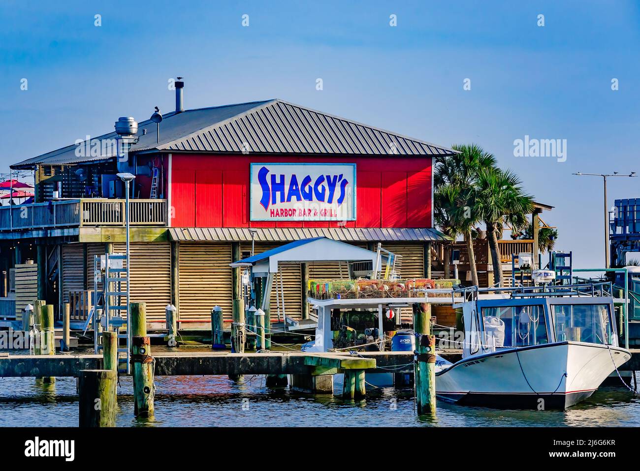 Shaggy’s Harbor Bar and Grill is pictured in Pass Christian Harbor