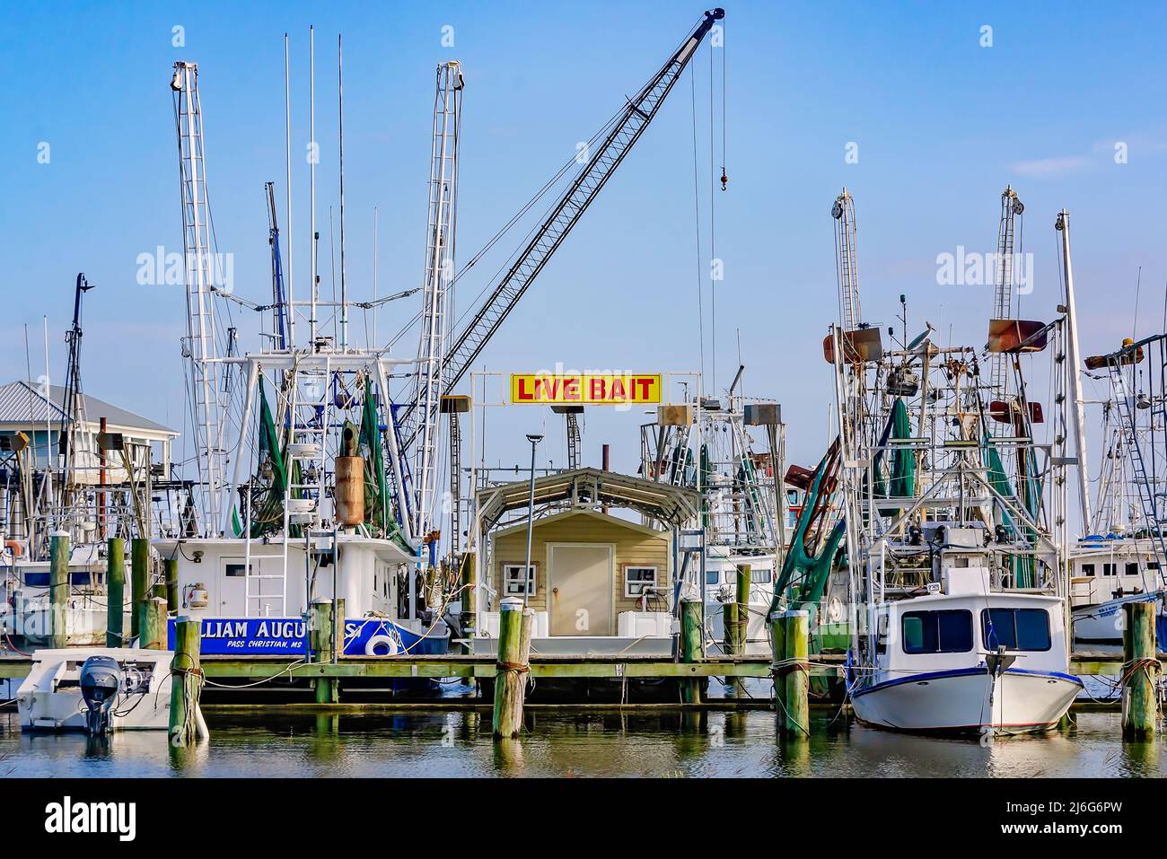 Boats are docked in Pass Christian Harbor, April 24, 2022, in Pass