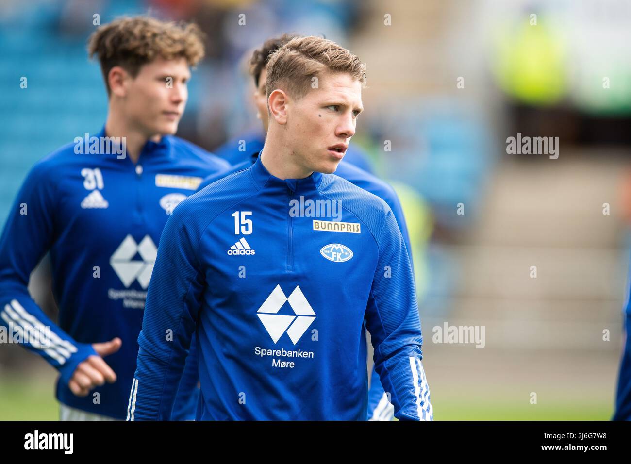 Oslo, Norway. 01st, May 2022. Markus Andre Kaasa (15) of Molde is warming up before the Norwegian Cup final, the NM Menn final, between Bodoe/Glimt and Molde at Ullevaal Stadion in Oslo. (Photo credit: Gonzales Photo - Jan-Erik Eriksen). Credit: Gonzales Photo/Alamy Live News Stock Photo