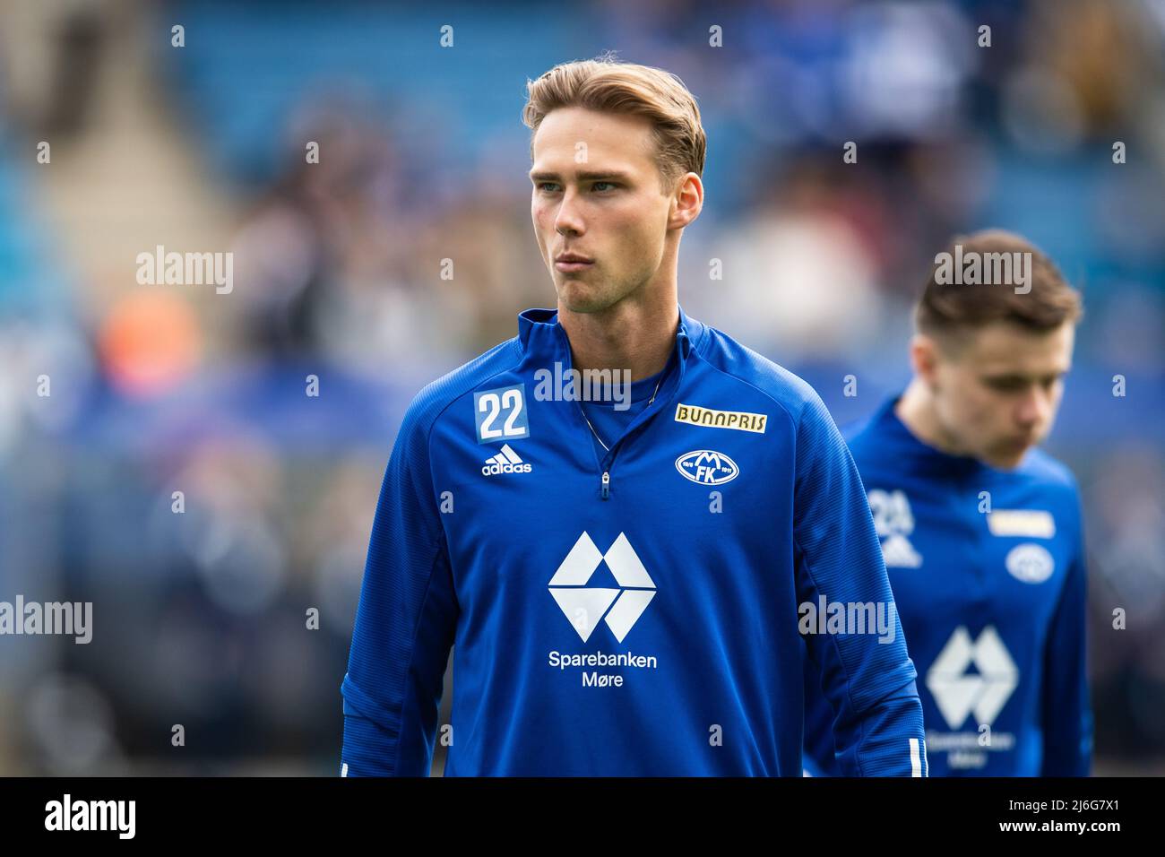 Oslo, Norway. 01st, May 2022. Magnus Retsius Groedem (22) of Molde is warming up before the Norwegian Cup final, the NM Menn final, between Bodoe/Glimt and Molde at Ullevaal Stadion in Oslo. (Photo credit: Gonzales Photo - Jan-Erik Eriksen). Credit: Gonzales Photo/Alamy Live News Stock Photo