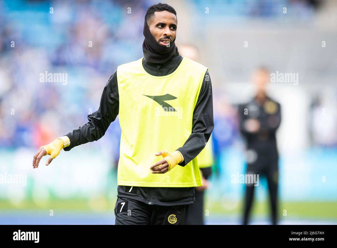 Oslo, Norway. 01st, May 2022. Amahl Pellegrino (7) of Bodoe/Glimt is warming up before the Norwegian Cup final, the NM Menn final, between Bodoe/Glimt and Molde at Ullevaal Stadion in Oslo. (Photo credit: Gonzales Photo - Jan-Erik Eriksen). Credit: Gonzales Photo/Alamy Live News Stock Photo