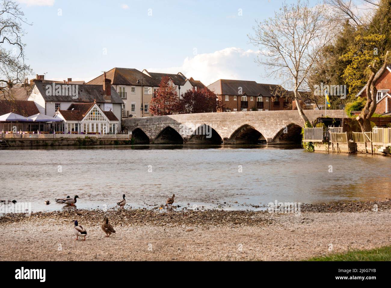 the bridge at Fordingbridge, New Forest, Hampshire, England Stock Photo