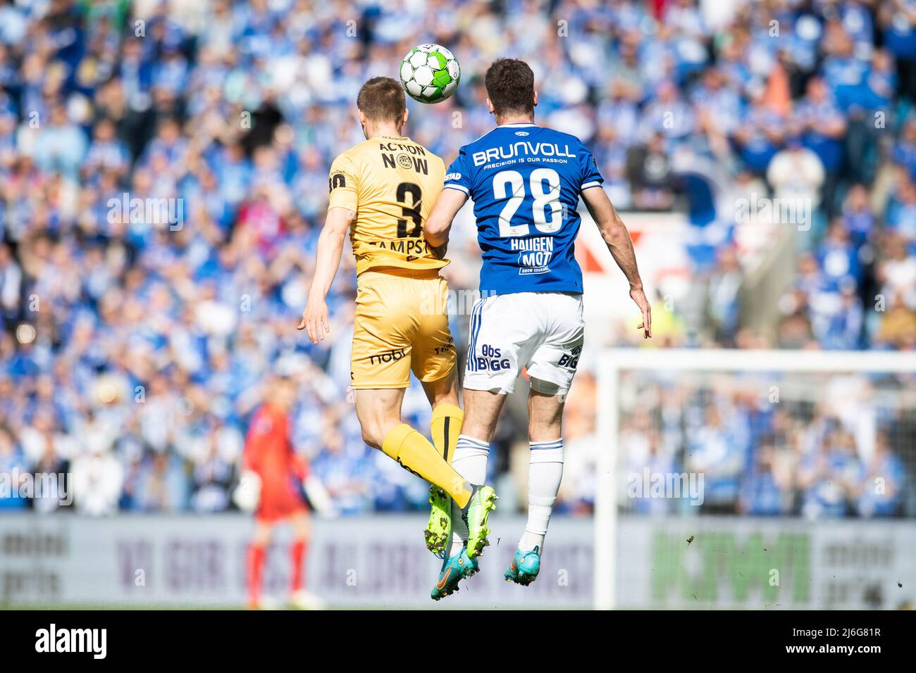 Oslo, Norway. 01st, May 2022. Alfons Sampsted (3) of Molde and Kristoffer Haugen (28) of Molde seen during the Norwegian Cup final, the NM Menn final, between Bodoe/Glimt and Molde at Ullevaal Stadion in Oslo. (Photo credit: Gonzales Photo - Jan-Erik Eriksen). Credit: Gonzales Photo/Alamy Live News Stock Photo