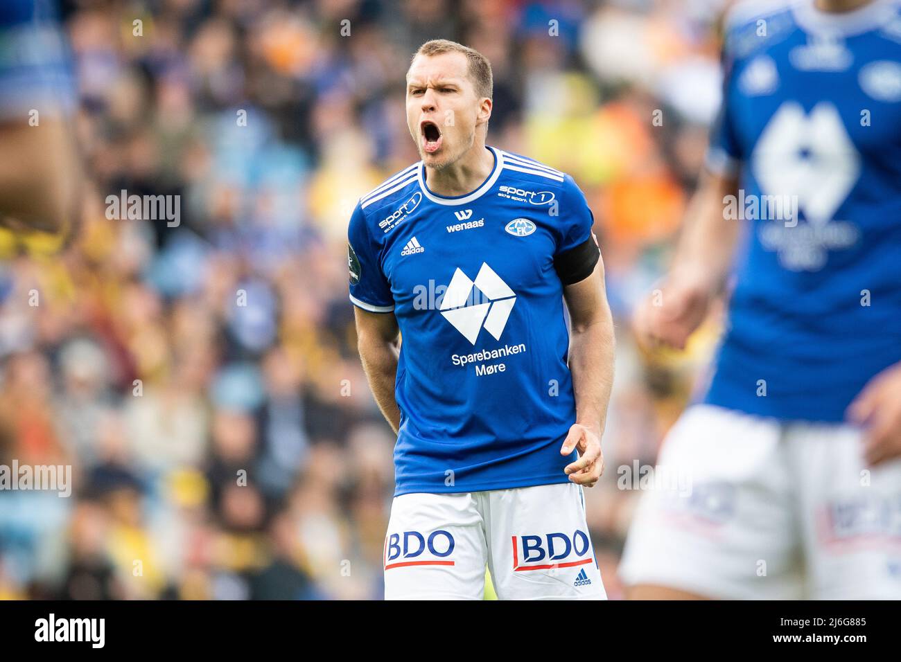 Oslo, Norway. 01st, May 2022. Martin Bjoernbak (2) of Molde seen in the Norwegian Cup final, the NM Menn final, between Bodoe/Glimt and Molde at Ullevaal Stadion in Oslo. (Photo credit: Gonzales Photo - Jan-Erik Eriksen). Credit: Gonzales Photo/Alamy Live News Stock Photo