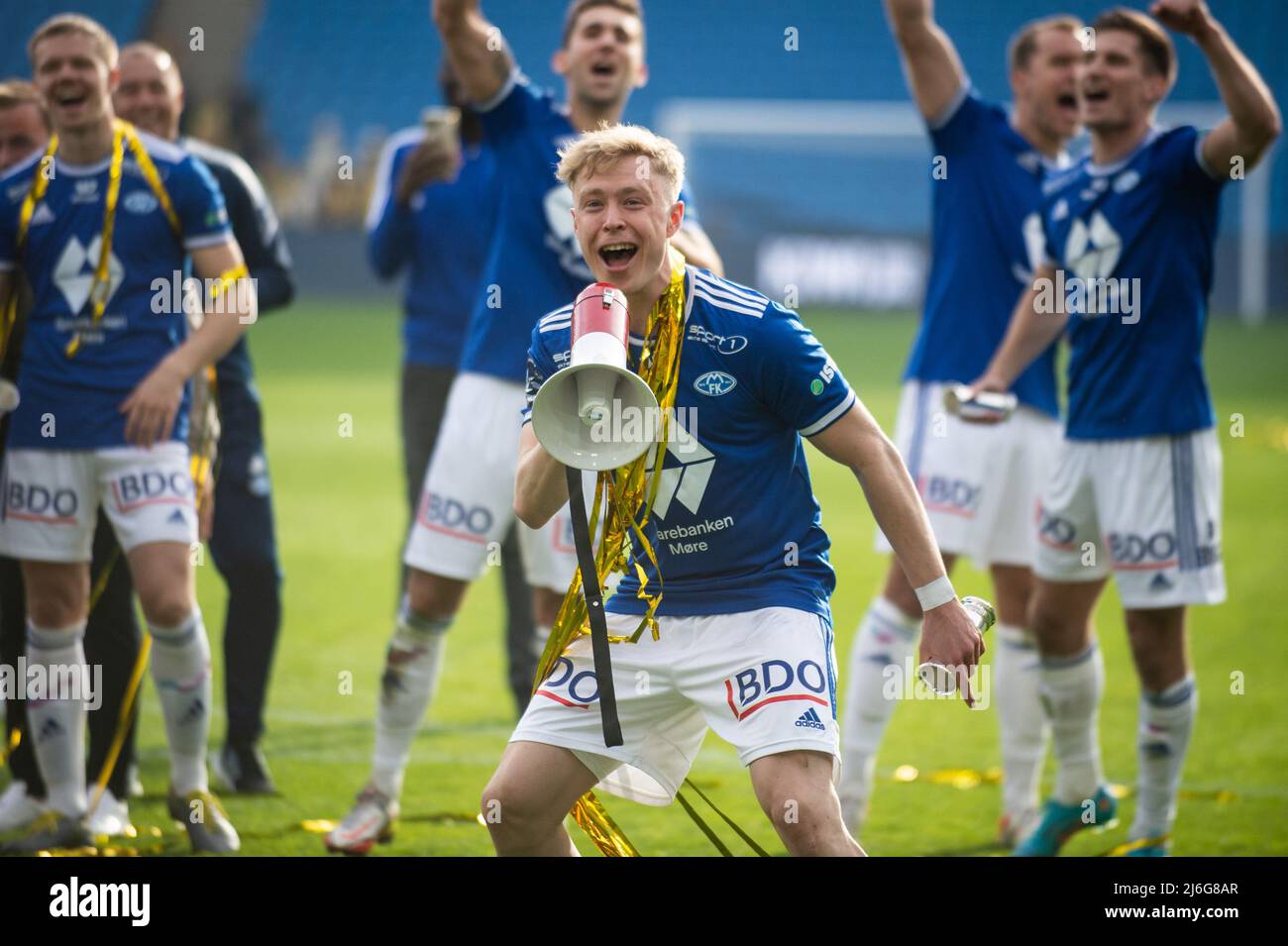 Oslo, Norway. 01st, May 2022. Ola Brynhildsen (11) of Molde seen celebrating the victory after the Norwegian Cup final, the NM Menn final, between Bodoe/Glimt and Molde at Ullevaal Stadion in Oslo. (Photo credit: Gonzales Photo - Jan-Erik Eriksen). Credit: Gonzales Photo/Alamy Live News Stock Photo