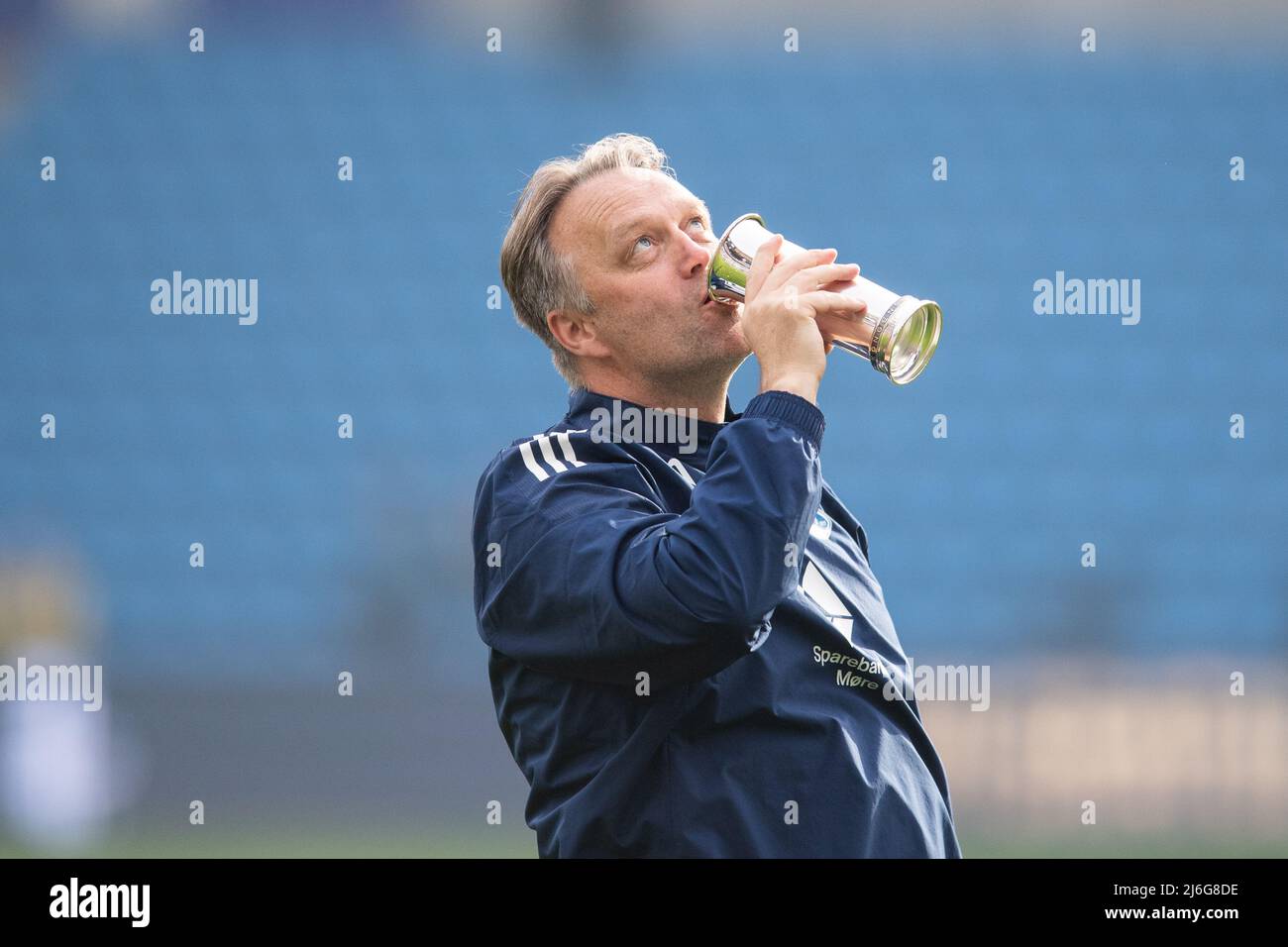 Oslo, Norway. 01st, May 2022. Head coach Erling Moe of Molde seen in celebration after winning the Norwegian Cup final, the NM Menn final, between Bodoe/Glimt and Molde at Ullevaal Stadion in Oslo. (Photo credit: Gonzales Photo - Jan-Erik Eriksen). Credit: Gonzales Photo/Alamy Live News Stock Photo