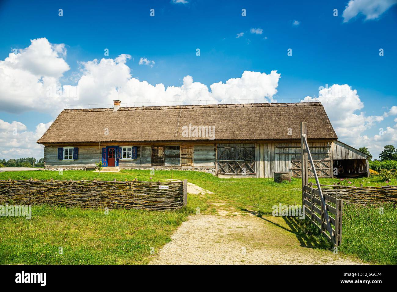 Wiaczemin Polski, Poland - August 12, 2021. Open-air museum of the Vistula settlement - Skansen Osadnictwa Nadwislanskiego Stock Photo