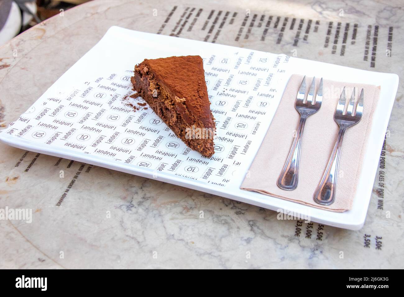 World's best chocolate cake, Landeau chocolate, Lisbon, Portugal Stock Photo