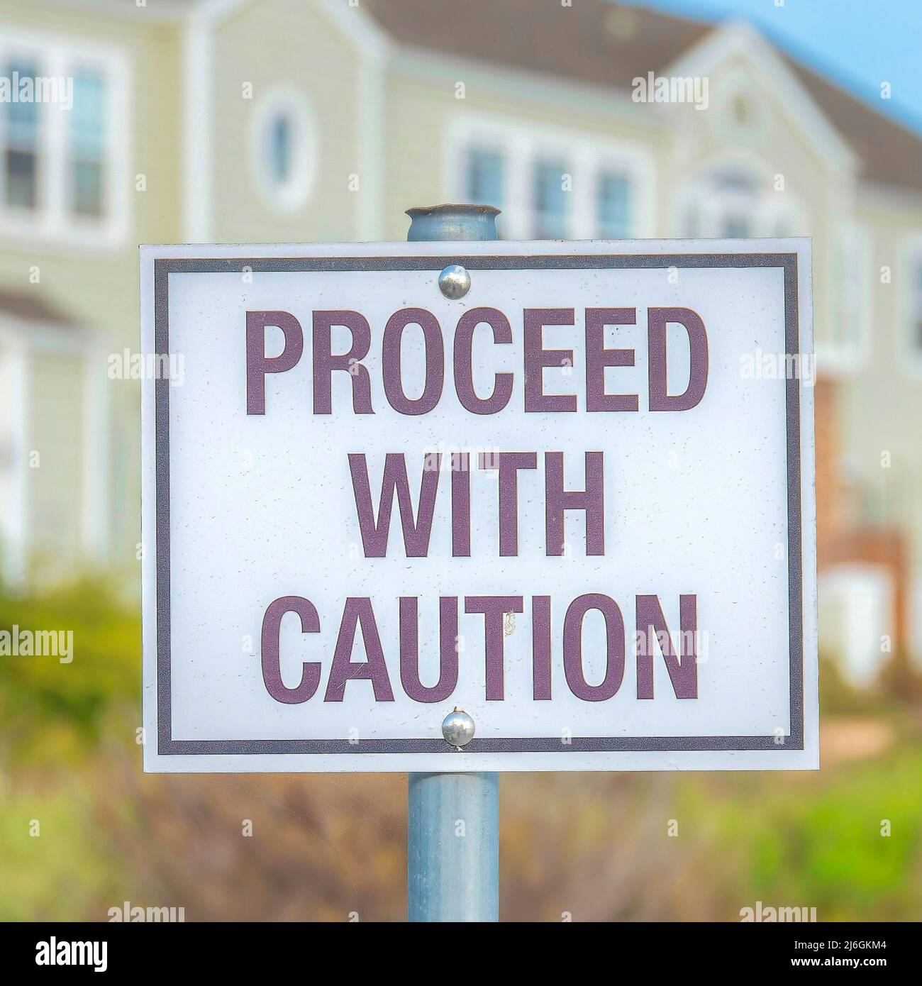 Proceed with caution sign hi-res stock photography and images - Alamy