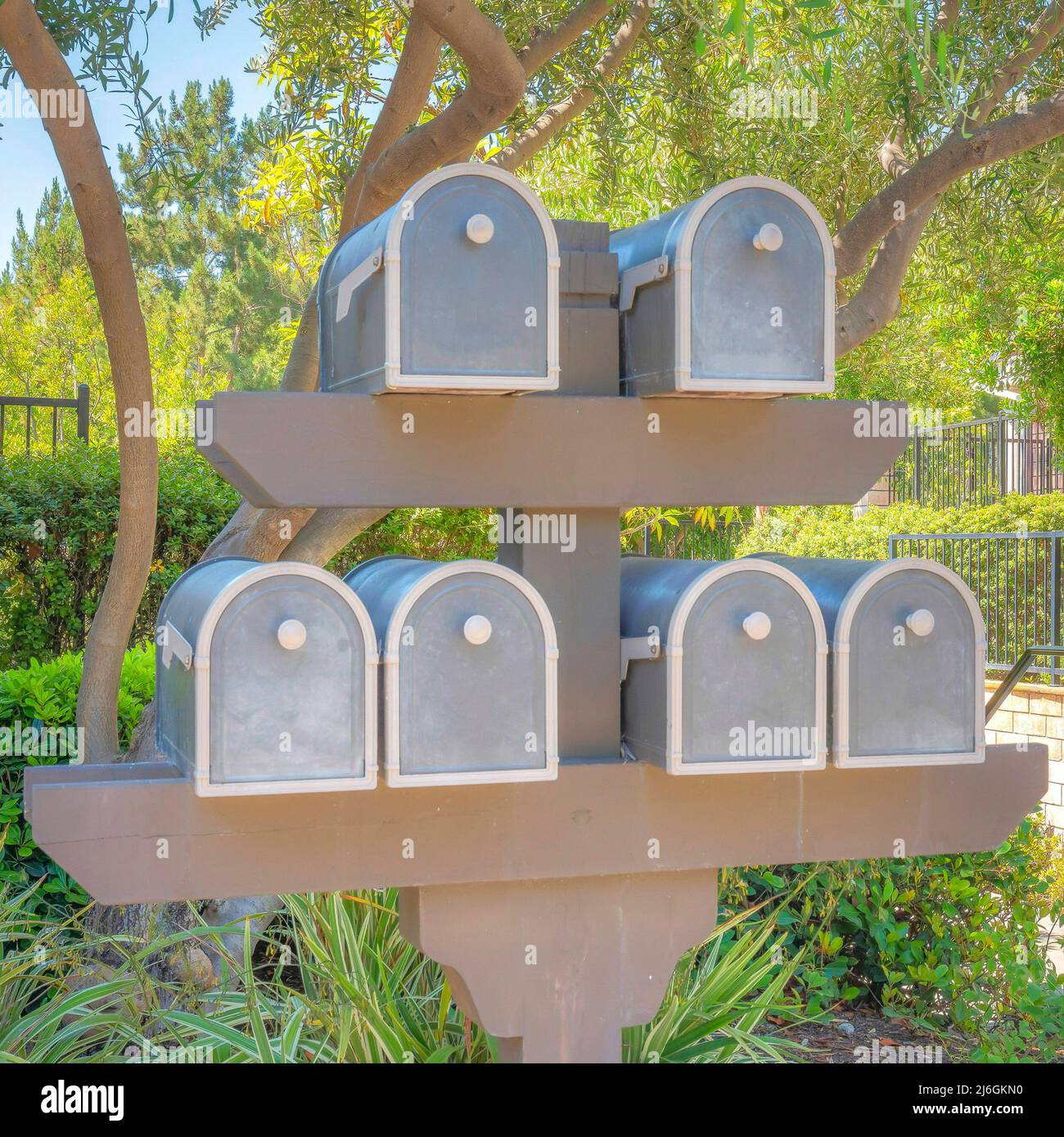 Square Mailboxes rack at Ladera Ranch in Southern California Stock ...