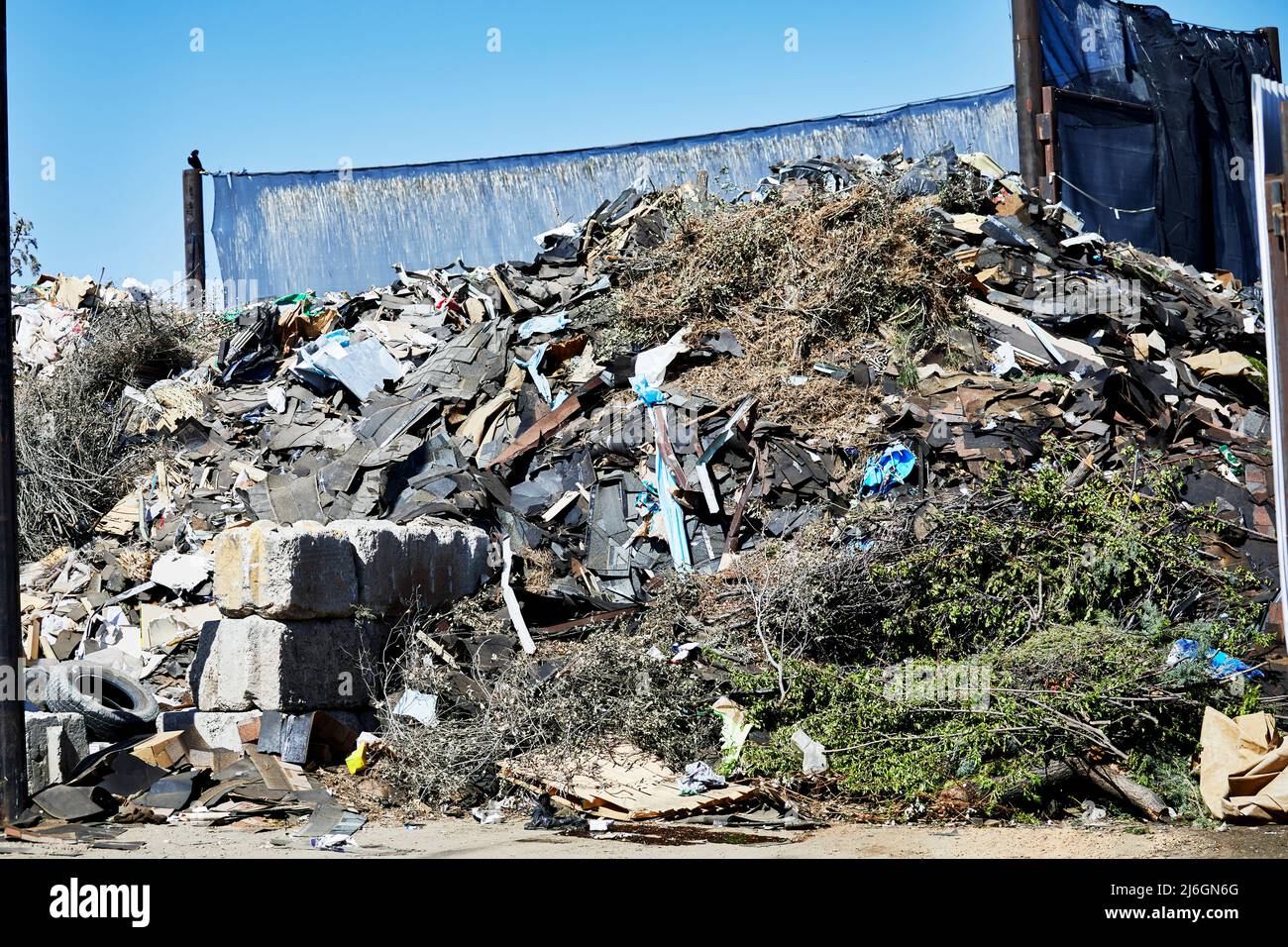 Pile of Various Types of Trash disposed of at a Landfill Stock Photo